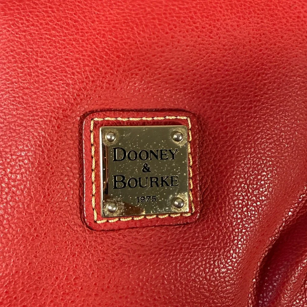 Dooney & Bourke Red Pebble Grain Leather Trim Small Purse Bag